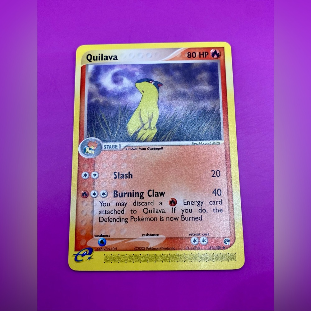POKÉMON QUILAVA CARD; 51/100; Sandstorm; Perfect Condition.